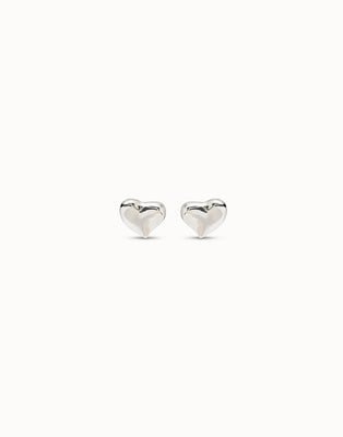 Plated Medium Sized Heart Shaped Earrings