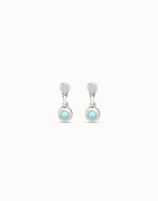 Plated Earrings With Circular Accessory And Murano Glass In The Center