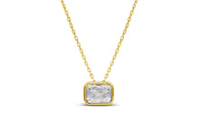 Load image into Gallery viewer, Bezel Baguette Diamond CZ Gold Necklace