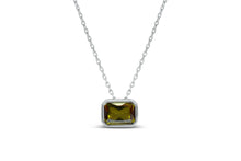 Load image into Gallery viewer, Bezel Baguette Birthstone Necklace