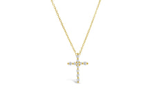 Load image into Gallery viewer, Prong Cross Charm And Chain Necklace