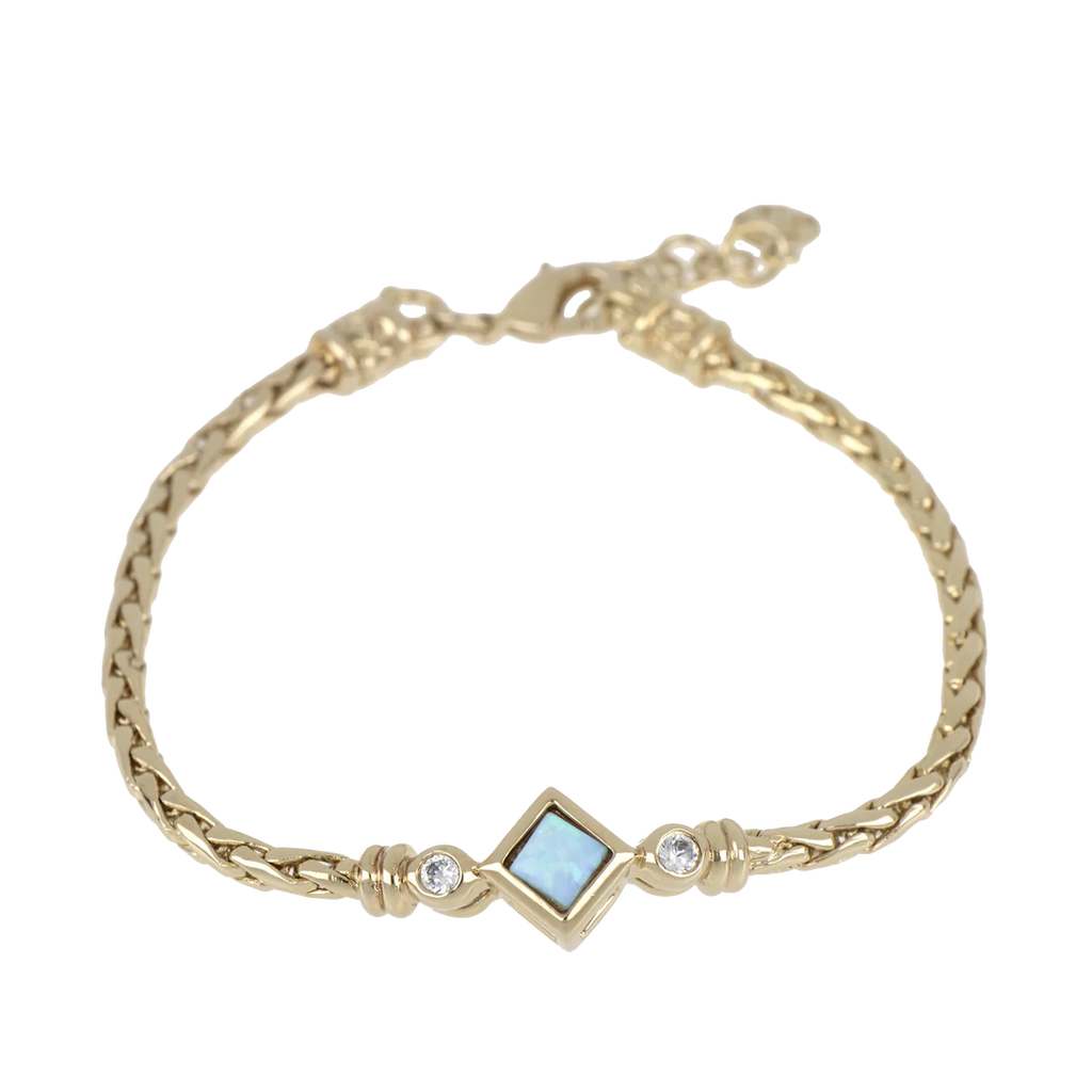 Single Strand Blue Diamond Opal Bracelet