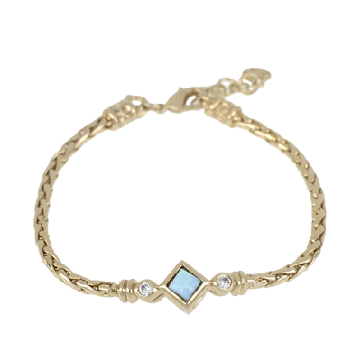 Single Strand Blue Diamond Opal Bracelet