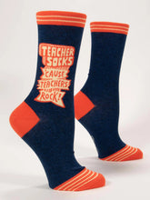 Load image into Gallery viewer, Teacher Socks &#39;Cause Teachers Rock Crew Socks