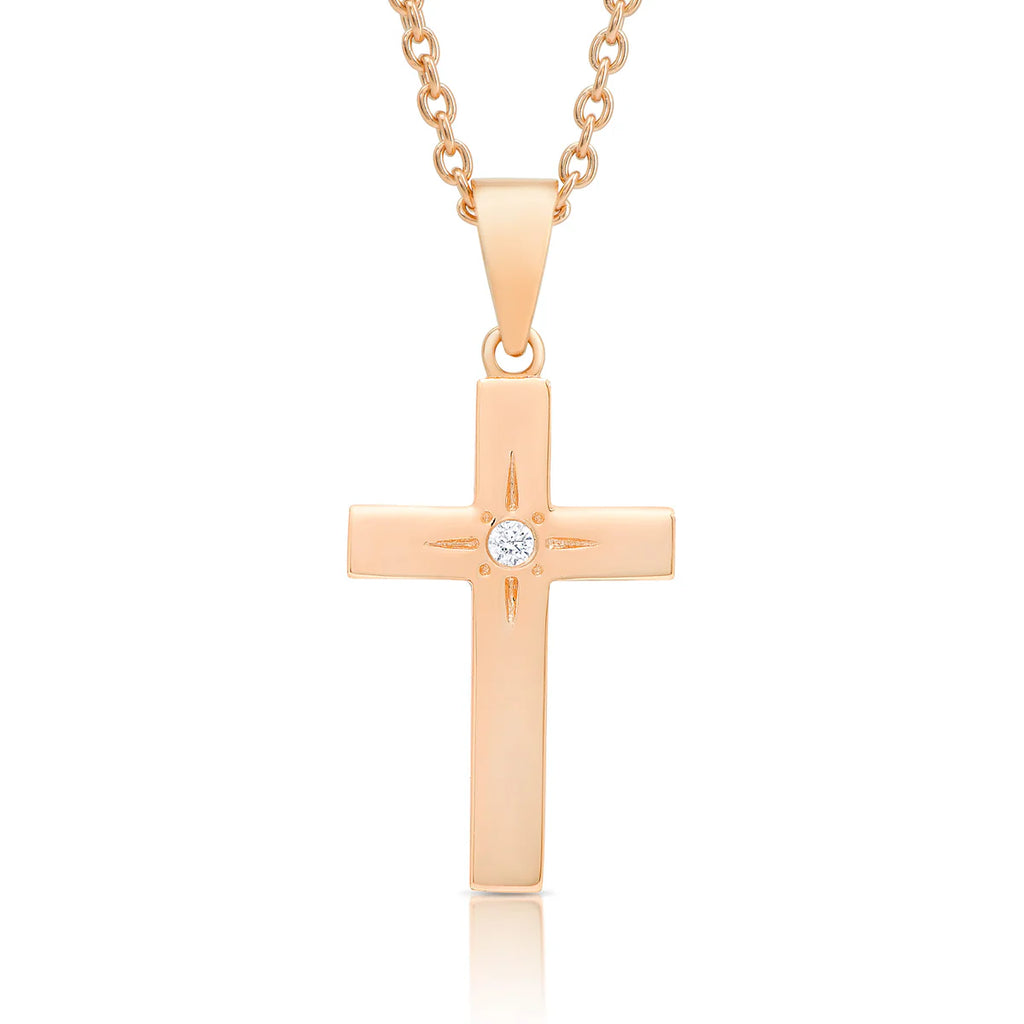 Cross Necklace with CZ