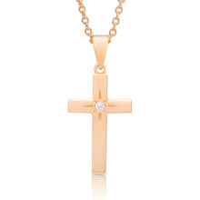 Load image into Gallery viewer, Cross Necklace with CZ