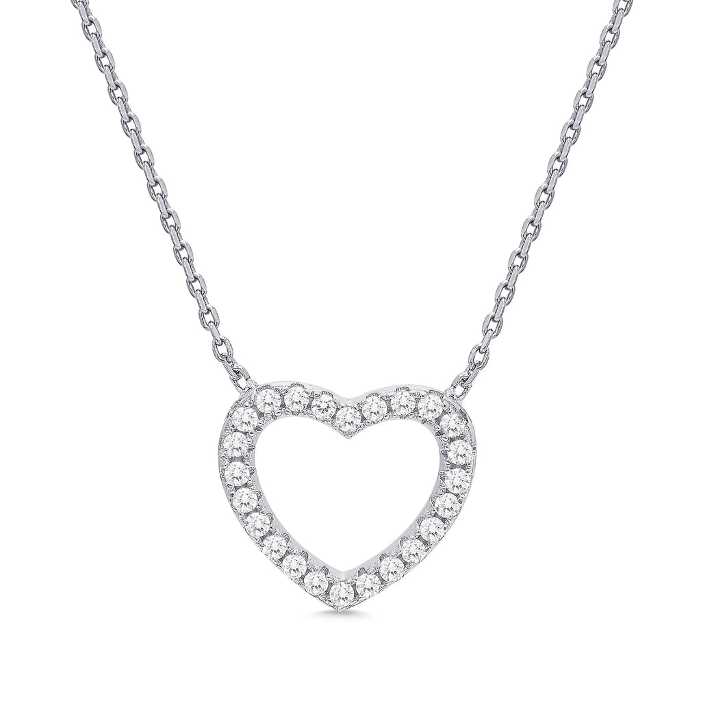 Open Heart CZ Necklace