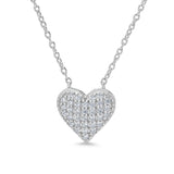 Pave CZ Heart Necklace