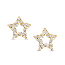 Load image into Gallery viewer, Open Star CZ Stud Earrings