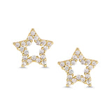 Open Star CZ Stud Earrings