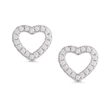 Load image into Gallery viewer, Open Heart CZ Stud Earrings