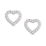 Open Heart CZ Stud Earrings