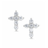 CZ Cross Stud Earrings