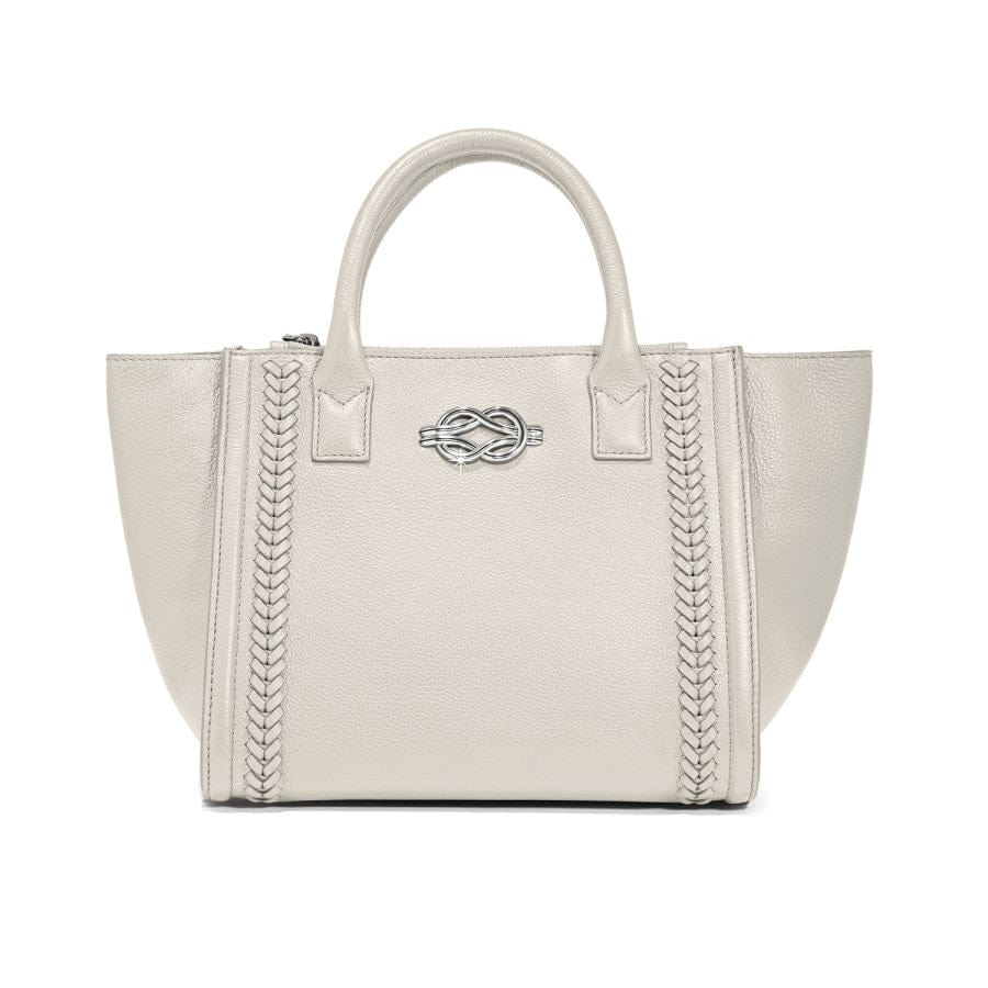 White Flemming Herringbone Tote Bag with