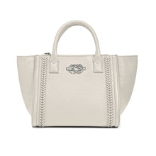 Load image into Gallery viewer, White Flemming Herringbone Tote Bag with