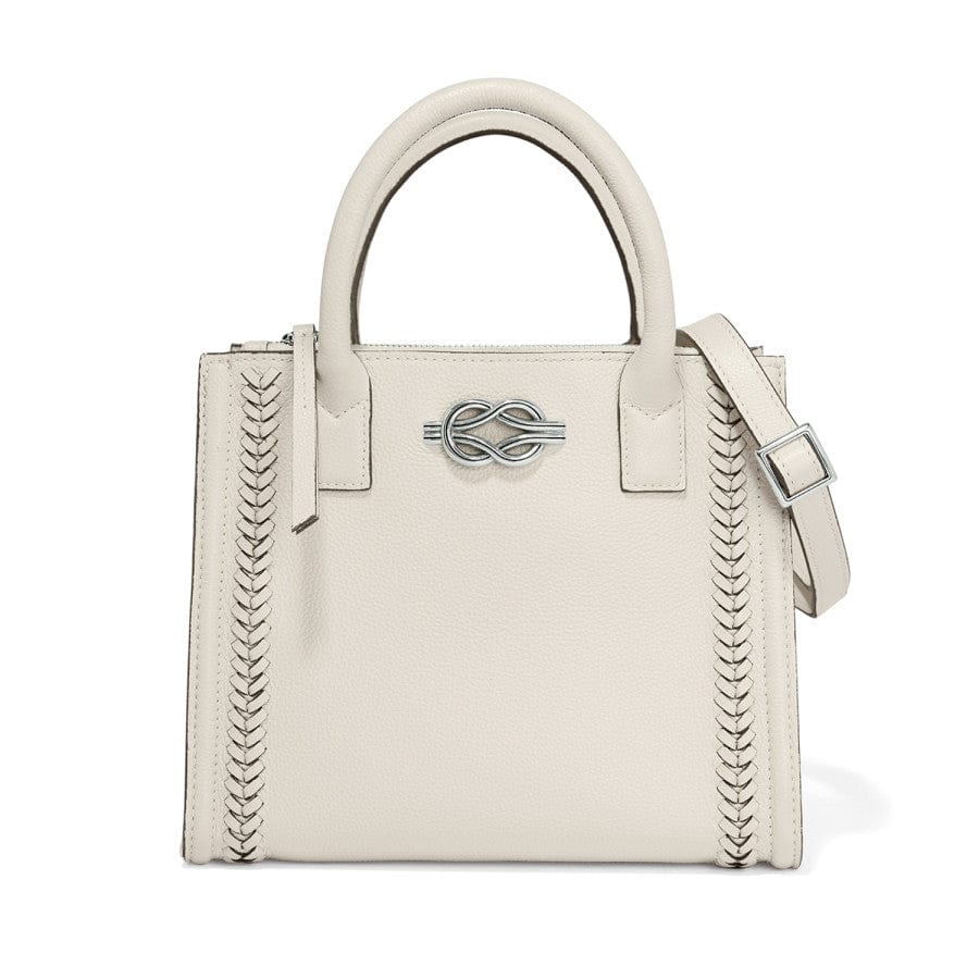 White Flemming Herringbone Tote Bag with