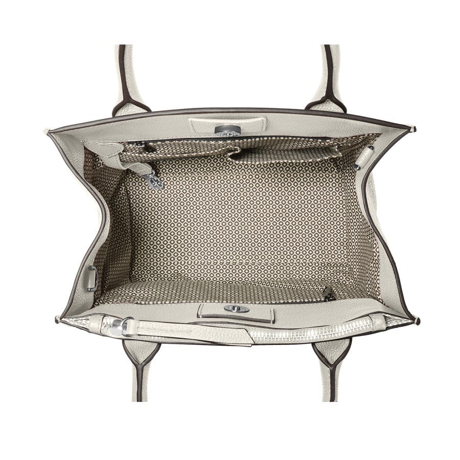 White Flemming Herringbone Tote Bag with