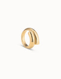 18K Gold-Plated Tubular Shaped Ring Closed In The Middle