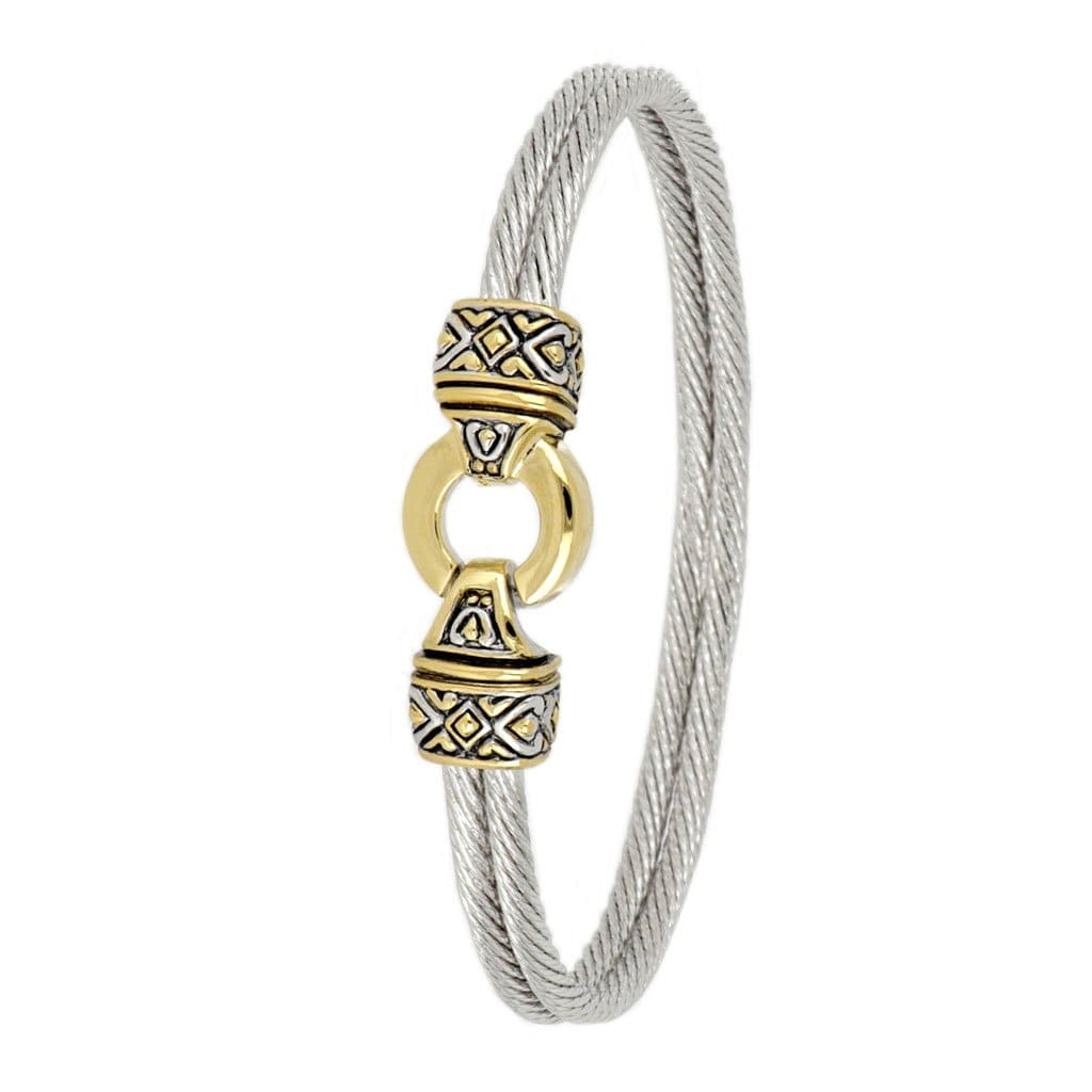 Gold Circle Double-Wire Bracelet