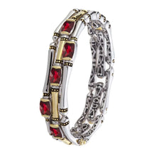 Load image into Gallery viewer, Three-Row Hinged Bangle Bracelet