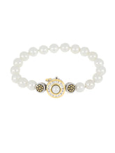 Load image into Gallery viewer, Pavé &amp; White Seashell Pearl Strand Bracelet