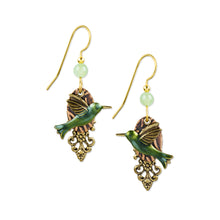 Load image into Gallery viewer, Green Hummingbird Earrings