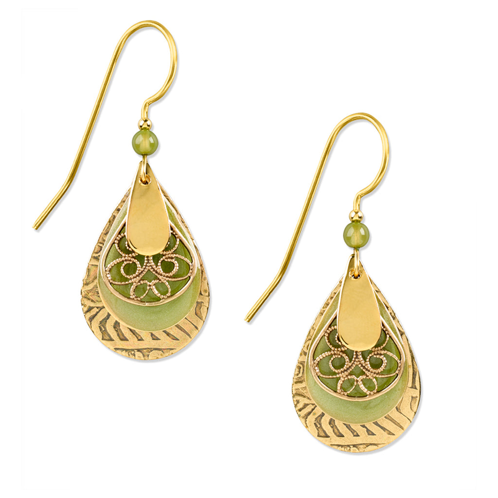 Layered Teardrop Filigree Earrings