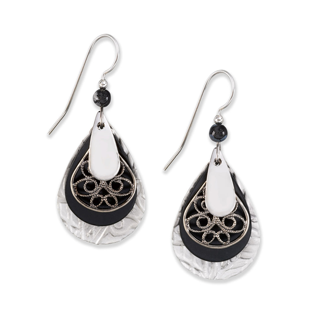 Layered Teardrop Filigree Earrings