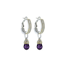 Load image into Gallery viewer, Cubic Zirconia Hoop-Drop Earrings