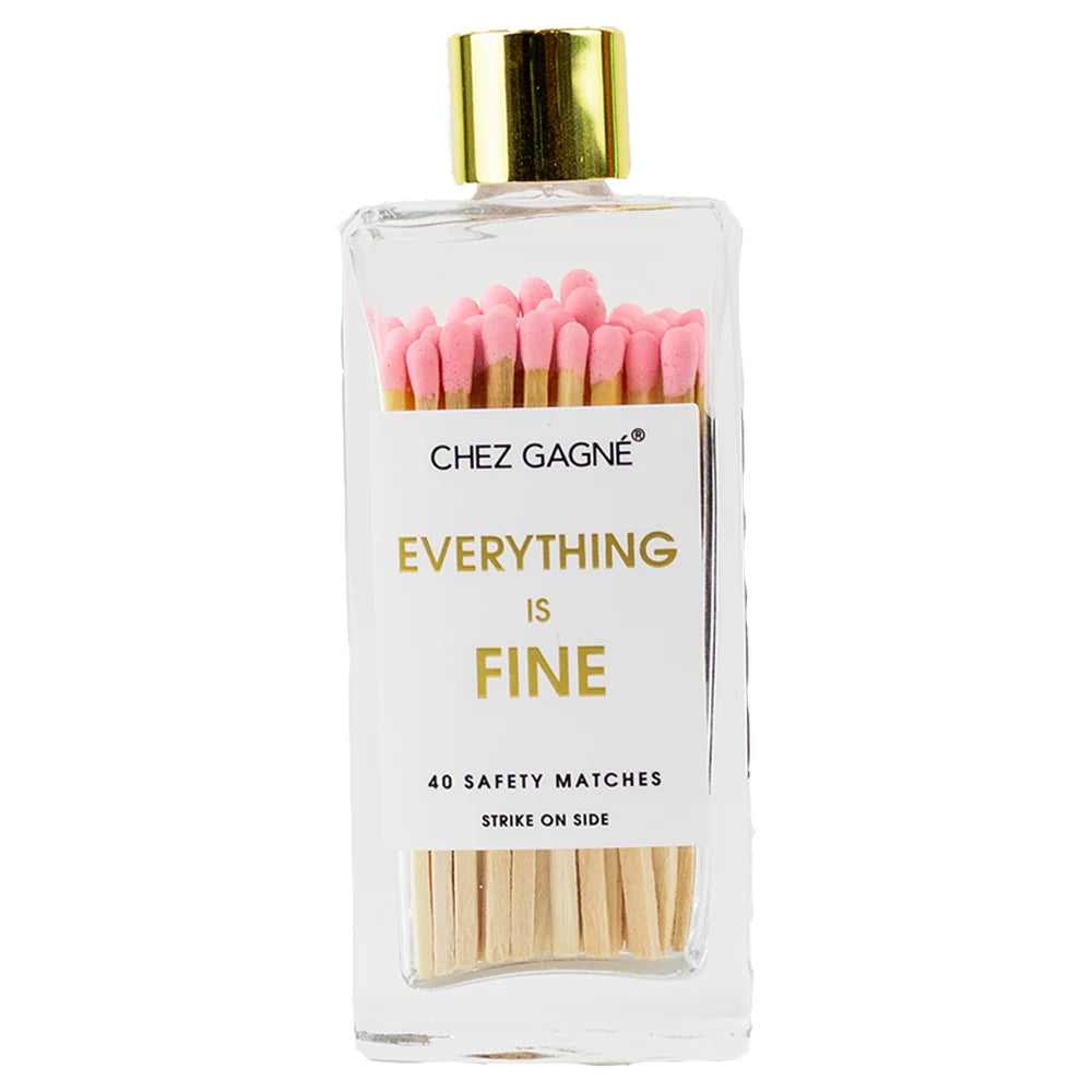 Everything Is Fine Glass Bottle Safety Matches