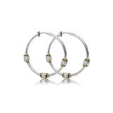 Triple Bead Hoop Earrings