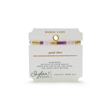 Load image into Gallery viewer, GOOD VIBES - Morse Code Tila Beaded Bracelet - Lighthearted Lavender