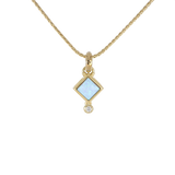 Blue Diamond Opal Pendant with Chain