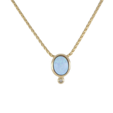 Blue Oval Opal Pendant