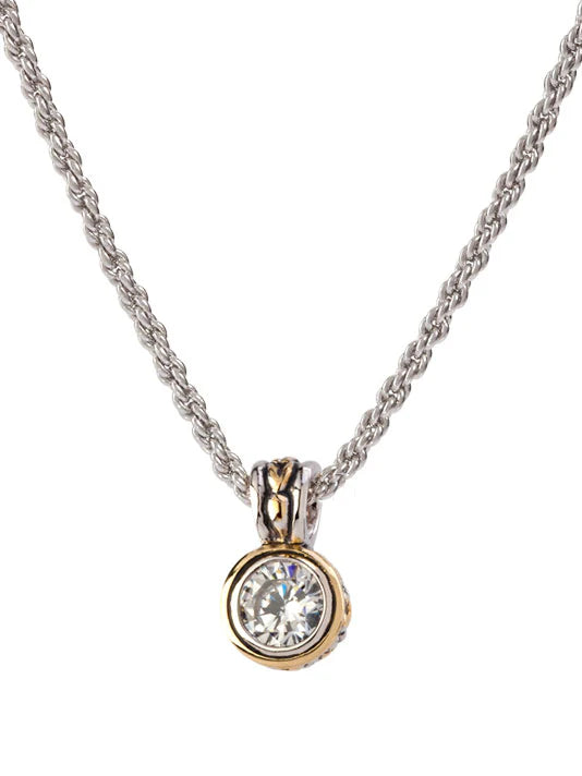 Bezel Set Pendant Necklace