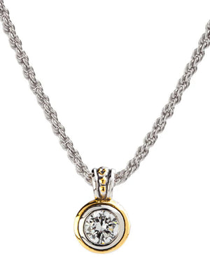 Bezel Set Pendant Necklace