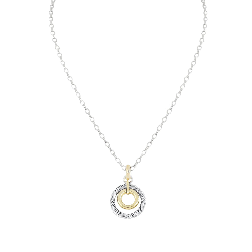 Circle With Inset Pendant Necklace