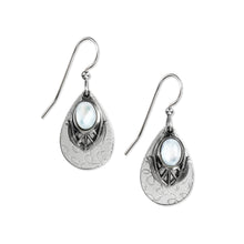 Load image into Gallery viewer, Silver White Stone Filigree On Teardrop Earrings