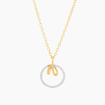 Ribbon In A Circle Pendant Necklace