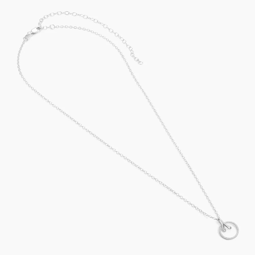 Ribbon In A Circle Pendant Necklace