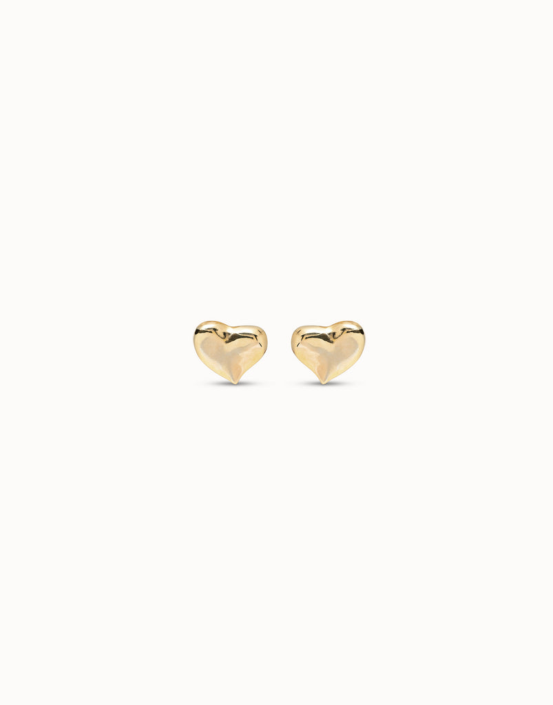 18K Gold-Plated Medium Sized Heart Shaped Earrings