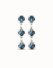 Load image into Gallery viewer, Plated Earrings With Blue Crystals