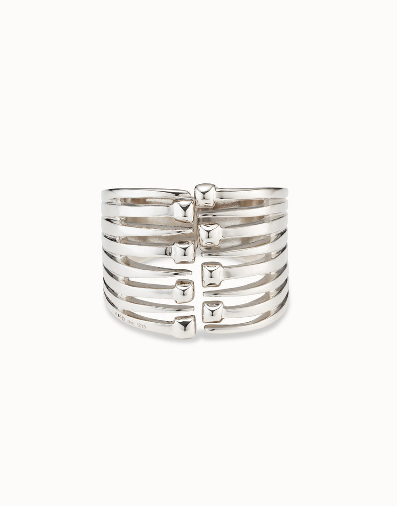 Sterling Silver-Plated Bracelet With Multiple Nail Heads