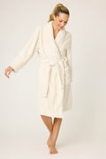 Load image into Gallery viewer, Luxe Plush Solid Ivory Robe