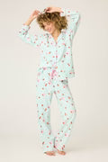 Load image into Gallery viewer, Ma Cherie Cherry Print 3-Piece Flannel PJ Set