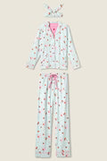 Load image into Gallery viewer, Ma Cherie Cherry Print 3-Piece Flannel PJ Set