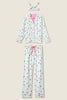 Ma Cherie Cherry Print 3-Piece Flannel PJ Set