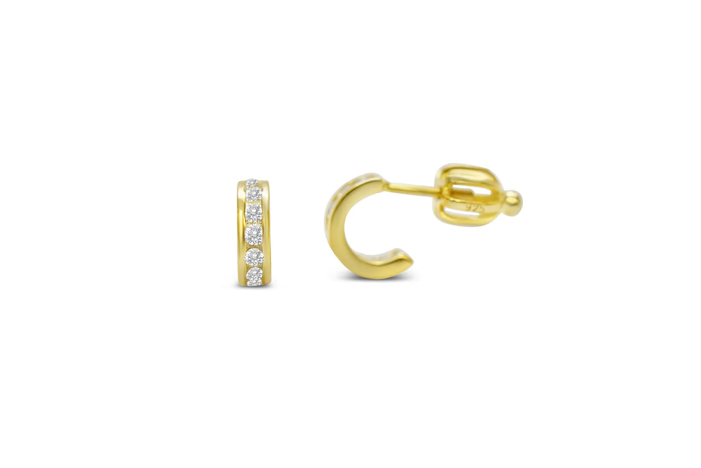 CZ Half Hoop Clear Earring