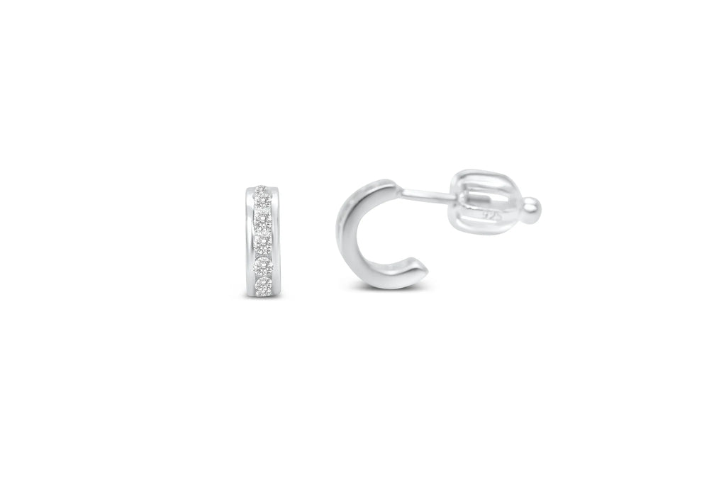 CZ Half Hoop Clear Earring