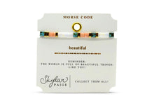 Load image into Gallery viewer, BEAUTIFUL - Morse Code Tila Beaded Bracelet - Prizeworthy Peach